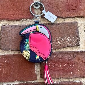 NWT vera Bradley toucan change purse keychain